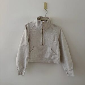Lululemon Scuba Funnel-neck Quarter Zip in Heathered Bone (XS/S)